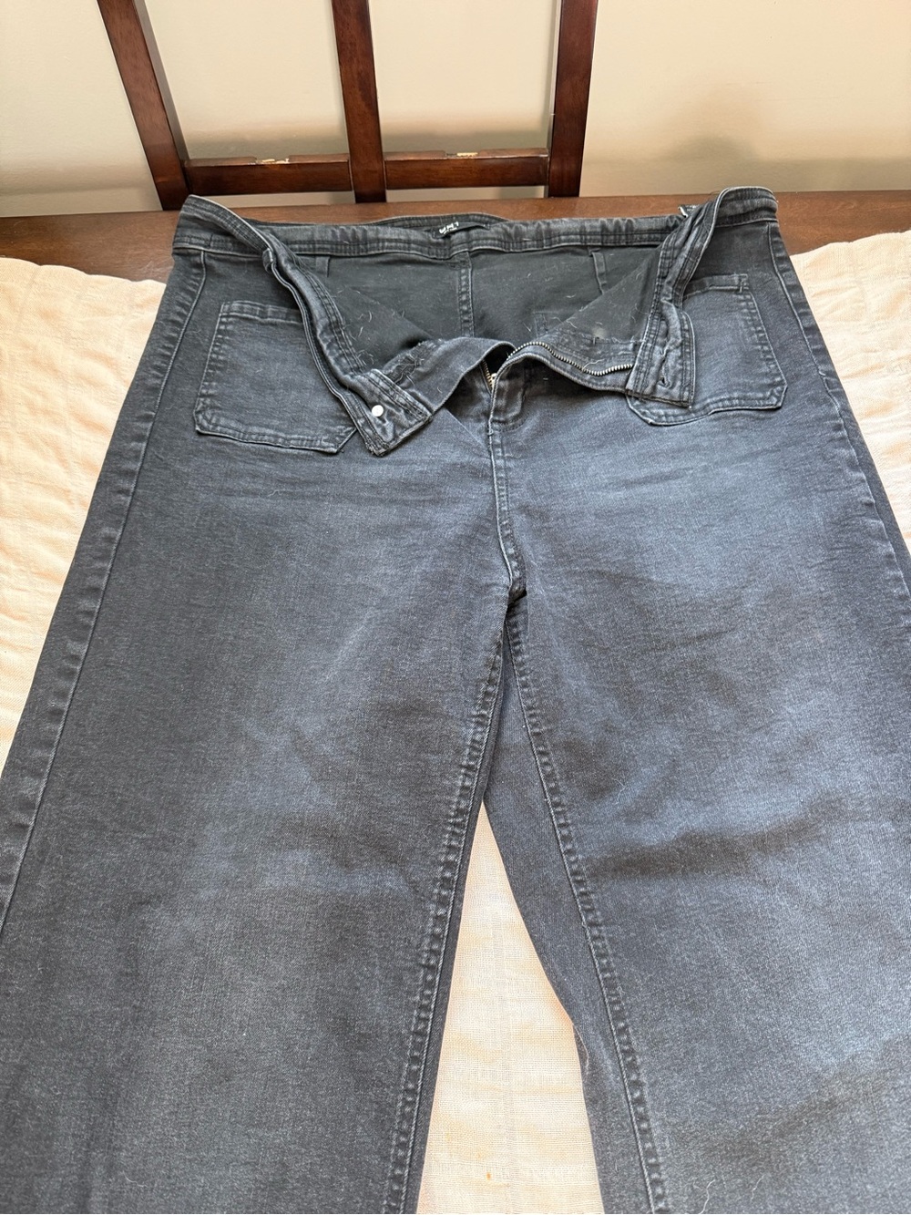 Oat New York Wide-Leg High-Rise Black Denim Jeans